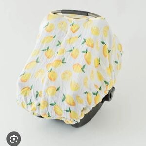 Little Unicorn Muslin Car Seat Cover Canopy Lemon Print